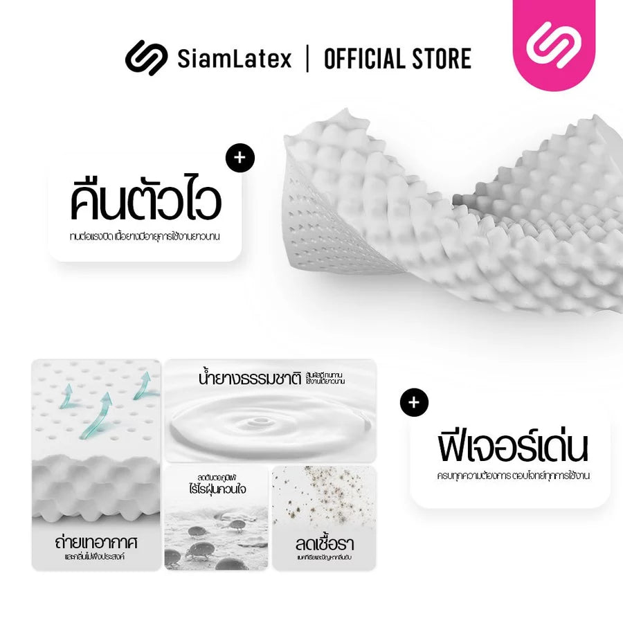 หมอนยางพารา รุ่น Double Slopes