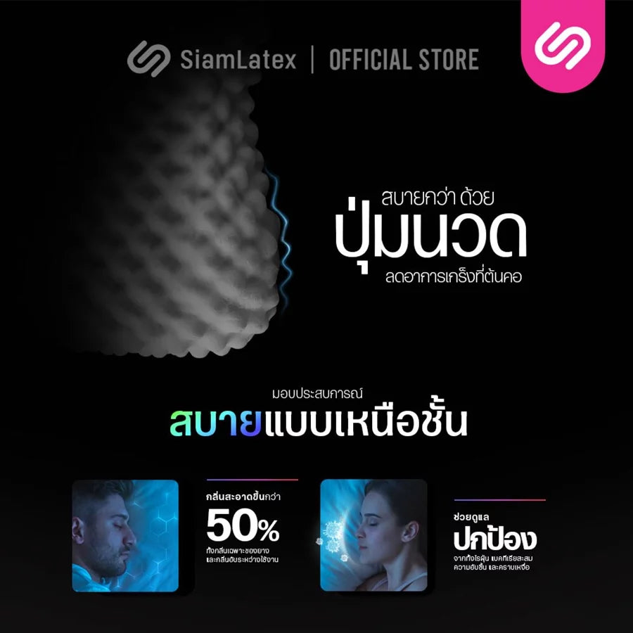 หมอนยางพารา รุ่น Durian Charcoal