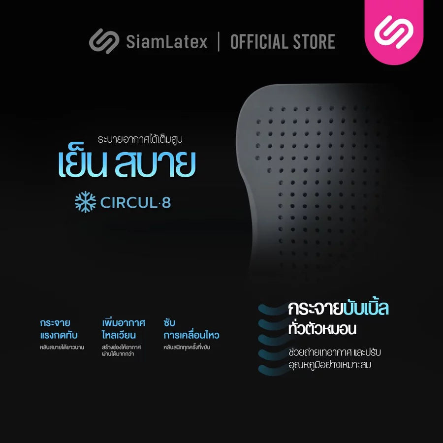 หมอนยางพารา รุ่น Durian Charcoal