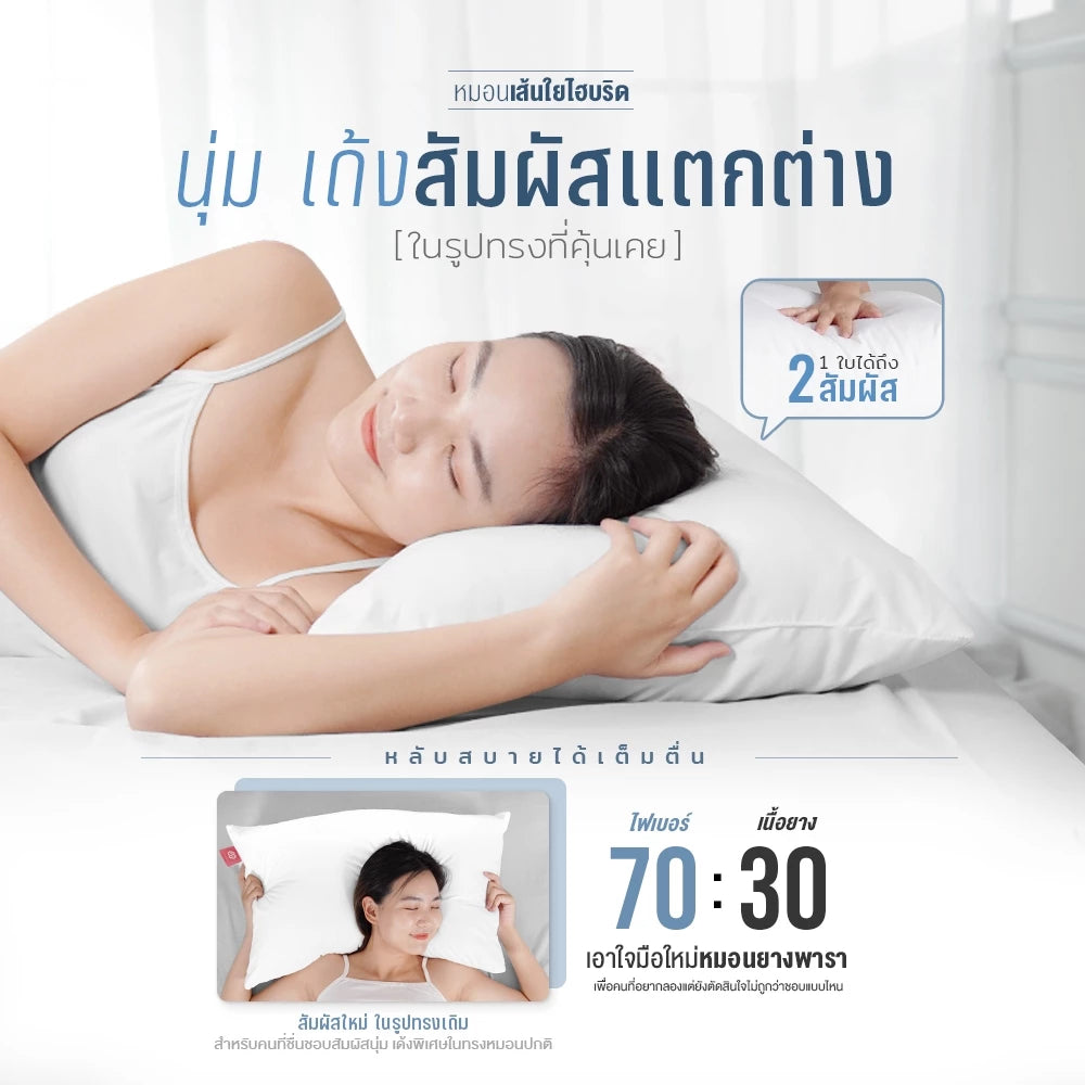 หมอนยางพาราไฮบริด รุ่น Hybrid Plus