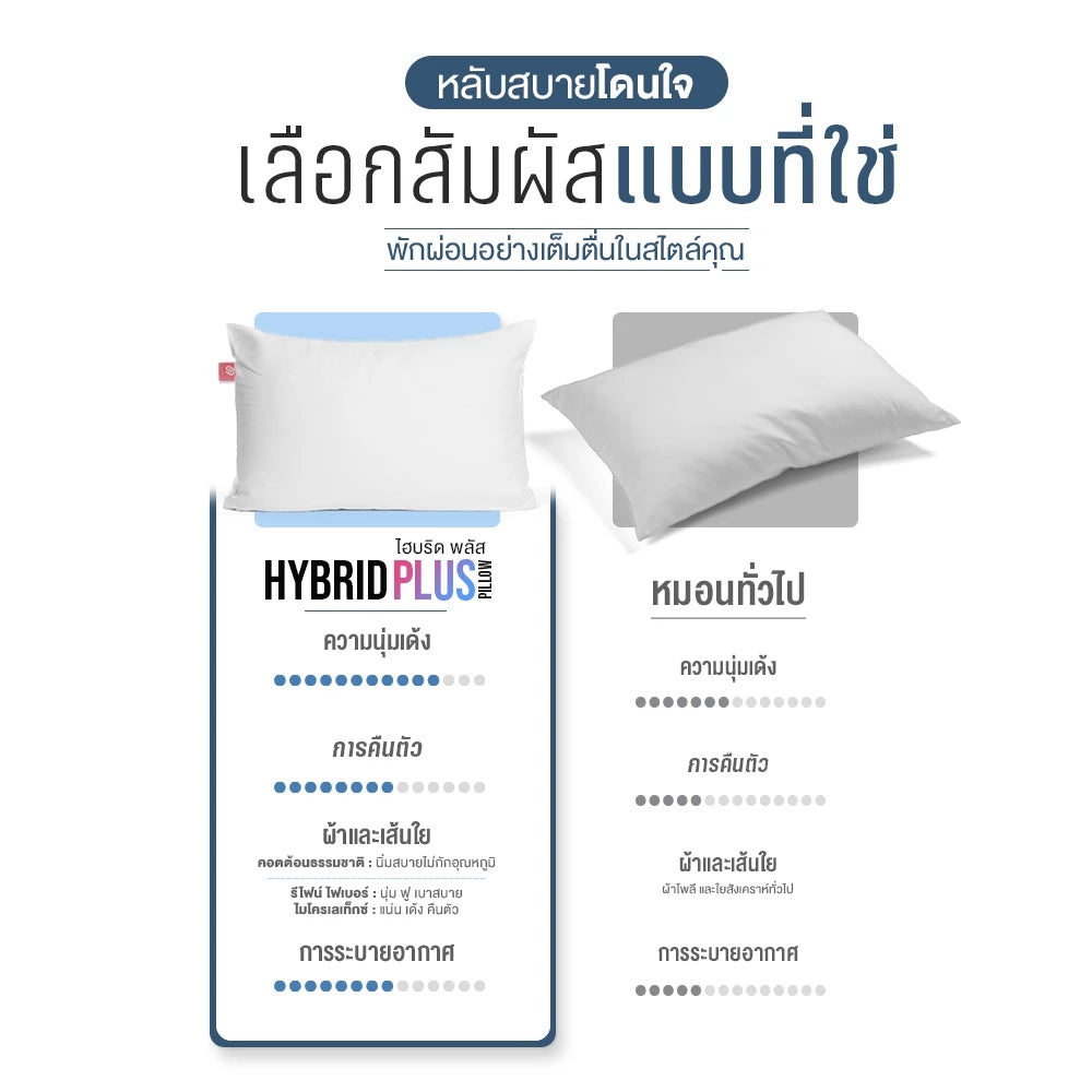 หมอนยางพาราไฮบริด รุ่น Hybrid Plus